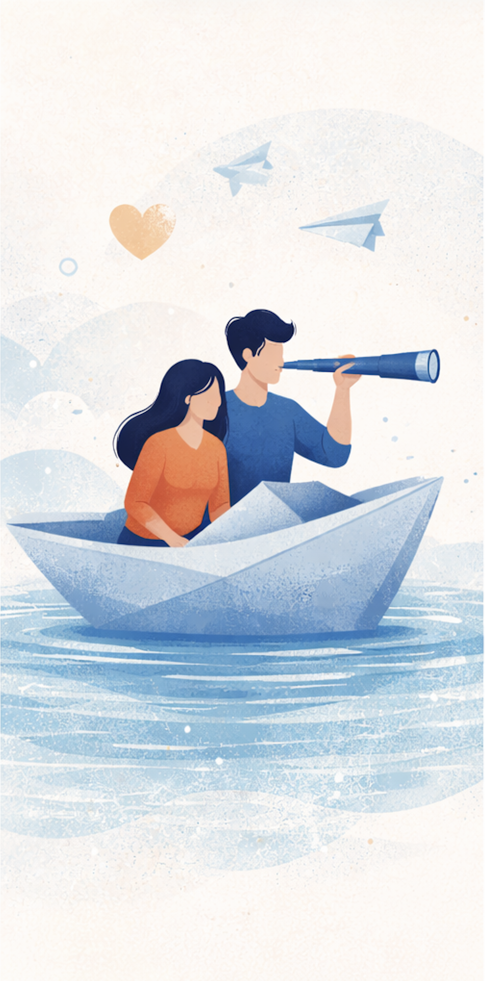 Couple exploring goals with telescope